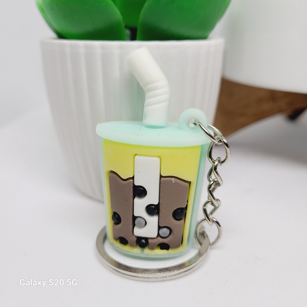 Boba Tea Keychain Cute Drink Keyring Charm Bubble‎ Tea Gift NWOT